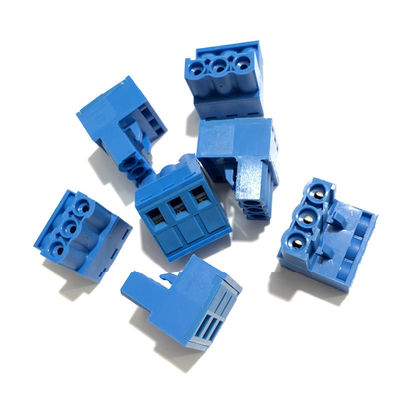 Os blocos de terminais Pluggable 5.08mm espaçando azuis do parafuso do PWB obstruem + ângulo direito Pin Header