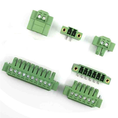 os blocos de terminais do parafuso do PWB do passo de 3.81mm obstruem + ângulo direito Pin Header com flange
