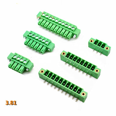 os blocos de terminais do parafuso do PWB do passo de 3.81mm obstruem + ângulo direito Pin Header com flange
