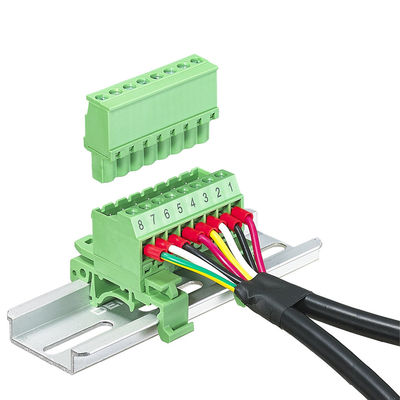 5.08mm/0,2&quot; trilho Pluggable do ruído dos blocos de terminais do parafuso do passo que monta 300V 10A