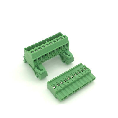 5.08mm/0,2&quot; trilho Pluggable do ruído dos blocos de terminais do parafuso do passo que monta 300V 10A