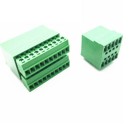 Conectores PCB de fileira dupla de passo de 3,81 mm Pluggable Screw Terminal Blocks Plug + Angle Pin Header