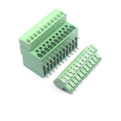 Conectores PCB de fileira dupla de passo de 3,81 mm Pluggable Screw Terminal Blocks Plug + Angle Pin Header