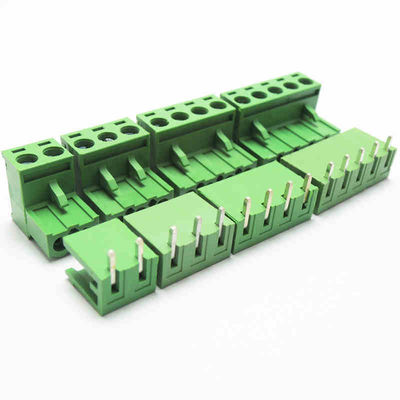 5.08mm Pitch PCB Plug-in Screw Terminal Blocks Plug + Right Angle Pin Header com serviço de marcação impressa
