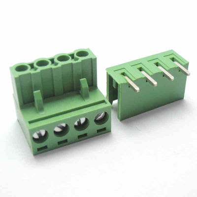 5.08mm Pitch PCB Plug-in Screw Terminal Blocks Plug + Right Angle Pin Header com serviço de marcação impressa