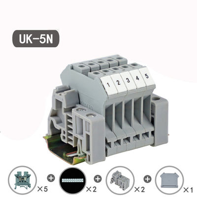 ² 800V 41A dos blocos de terminais 0.2-4mm da braçadeira do parafuso do trilho do RUÍDO da série de UK5N Reino Unido
