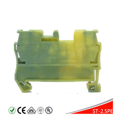Substituição de duas cores de friso dos blocos de terminais da mola de Screwless da terra de Grouding do trilho do ruído