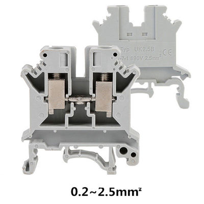 O trilho modular do RUÍDO do jogo UK2.5N dos blocos de terminais do parafuso de UK2.5B montou as tiras 32A 690V