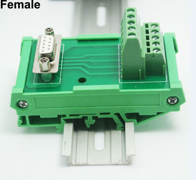 Placa secundária da fuga do bloco de terminais de 9 Pin Single End Male Female conectores de DB9 D