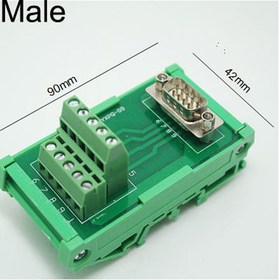 Placa secundária da fuga do bloco de terminais de 9 Pin Single End Male Female conectores de DB9 D
