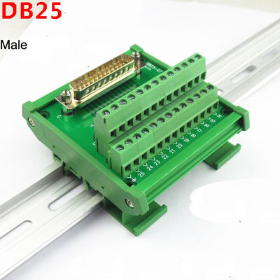 Único trilho secundário do RUÍDO dos conectores D 25 Pin Terminal Block Breakout Board da extremidade DB25