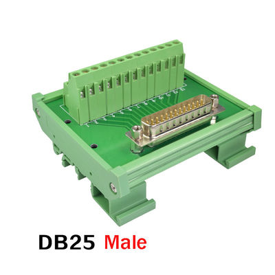 Único trilho secundário do RUÍDO dos conectores D 25 Pin Terminal Block Breakout Board da extremidade DB25