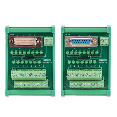 O trilho do RUÍDO da placa da fuga do bloco de terminais dos conectores de Pin Single End DB15 do sub 15 de D conduziu o indicador