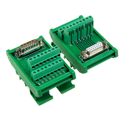 Único trilho secundário do RUÍDO dos conectores D 15 Pin Terminal Block Breakout Board da extremidade DB15