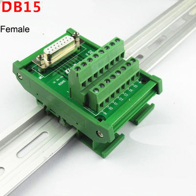 Único trilho secundário do RUÍDO dos conectores D 15 Pin Terminal Block Breakout Board da extremidade DB15