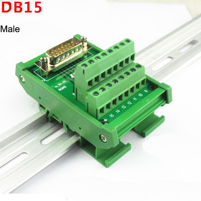 Único trilho secundário do RUÍDO dos conectores D 15 Pin Terminal Block Breakout Board da extremidade DB15