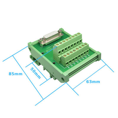 Único trilho secundário do RUÍDO dos conectores D 15 Pin Terminal Block Breakout Board da extremidade DB15