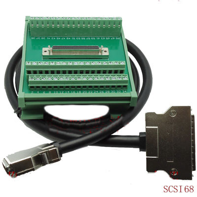 Trilho do RUÍDO de SCSI 68 Pin Connector que monta o adaptador dos blocos de terminais com cabo de 1 medidor