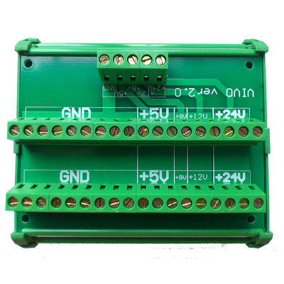 Fonte da fonte de alimentação da C.C. 24V 8V 12V 5V que prende a placa da fuga dos blocos de terminais do divisor da distribuição