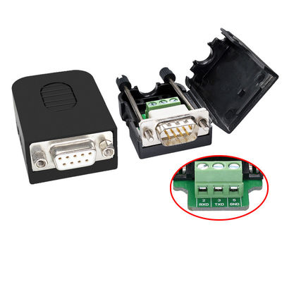 D Sub DB9 (2 3 5) RS232 Conectores de porta serial para blocos de terminais de 3 pinos Adaptador