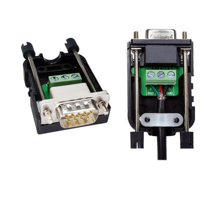 D Sub DB9 (2 3 5) RS232 Conectores de porta serial para blocos de terminais de 3 pinos Adaptador