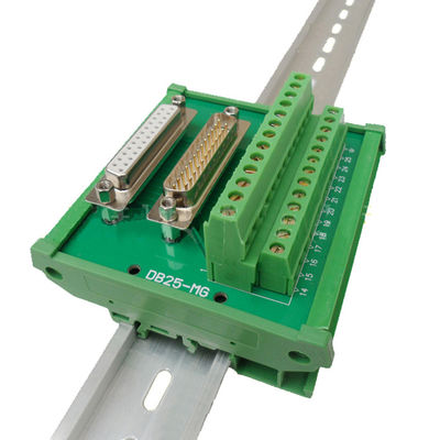 DB25 o trilho fêmea masculino do RUÍDO de Pin Connectors Breakout Board do sub 25 do bloco de terminais D montou