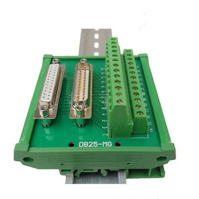 DB25 o trilho fêmea masculino do RUÍDO de Pin Connectors Breakout Board do sub 25 do bloco de terminais D montou