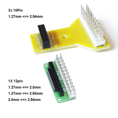 fêmea de 1.27mm a 2.00mm jogo do conversor da placa do PWB de Pin Headers Adapter do homem de 2,54 milímetros