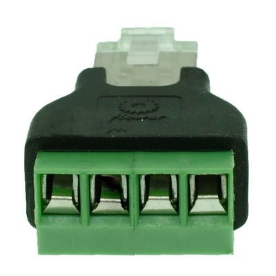 RJ45 Rede Plug masculino 8P8C para 4 blocos de terminal de parafuso de pin RS485 Adaptador