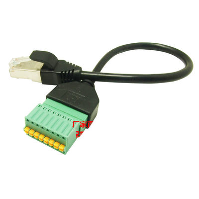 Conector do RJ45 8P8C a 8 Pin Screw Terminal Block Adapter 30cm por muito tempo para a solução video do CCTV da segurança