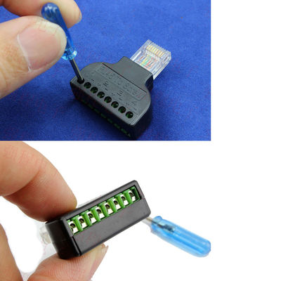 RJ45 homem 8P8C a 8 Pin Screw Terminal Block Adapter para a solução video do CCTV
