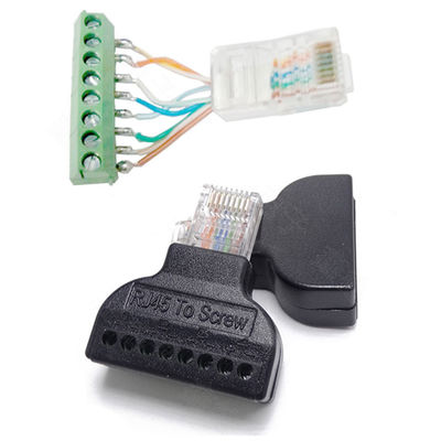 RJ45 homem 8P8C a 8 Pin Screw Terminal Block Adapter para a solução video do CCTV