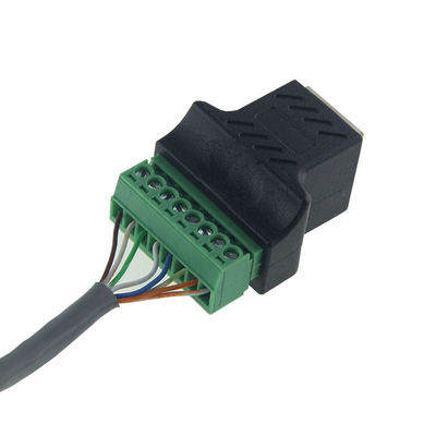 RJ45 Jack fêmea 8P8C a 8 Pin Screw Terminal Block Adapter para a solução do CCTV Vedio