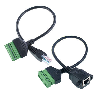 Conector fêmea ou do homem RJ45 8P8C ao cabo 30cm de 8 Pin Screw Terminals Converter Adapter por muito tempo