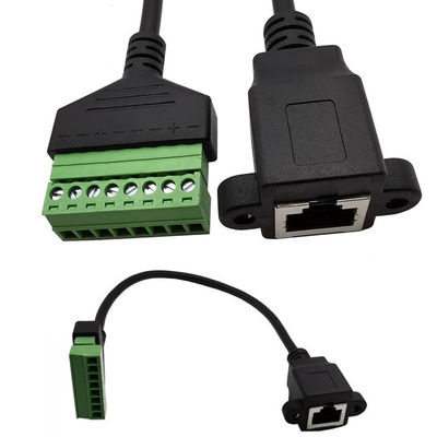 Conector fêmea ou do homem RJ45 8P8C ao cabo 30cm de 8 Pin Screw Terminals Converter Adapter por muito tempo