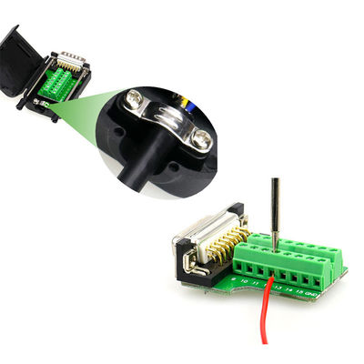 Sub 15 Pin Dual Row Connectors de DB15 D ao adaptador dos blocos de terminais com alojamento