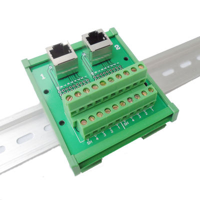 Rede RJ45 Jack Dual Connectors para parafusar o trilho do ruído do adaptador da placa da fuga dos blocos de terminais