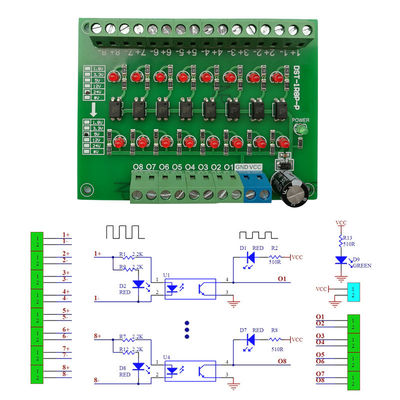 Os blocos de terminais do conversor de sinais de TTL HTL embarcam 8 maneiras para PLC NPN ou PNP 1.8V 3.3V 5V 12V 24V entrou
