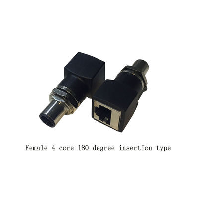 Tomada dos ethernet RJ45 do conector masculino do núcleo M12 4 ao adaptador ou fêmea