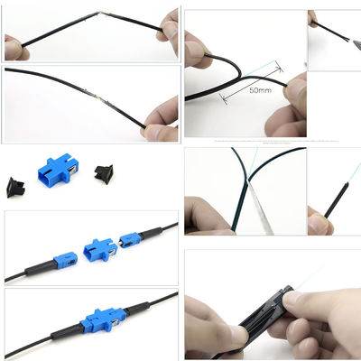 O conjunto rápido do conector do SC da fibra ótica ajustou-se com 5 medidores de jogo exterior do cabo pendente