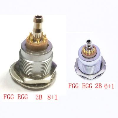 OVO 2B 6 Pin Plus de FGG 1 do soquete push pull da tomada do Auto-fechamento da maneira conector misturado pneumático elétrico