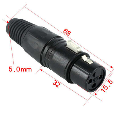 3 tomada audio Jack Male Female Coupling Connector MIC Adapter do microfone dos pinos XLR