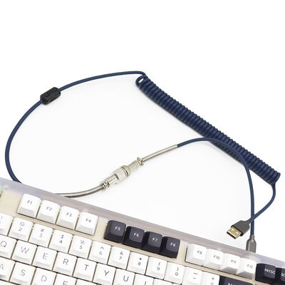 O tipo teclado mecânico de USB do porto de C bobinou o conector da aviação do pino GX12 do cabo 4 acoplado