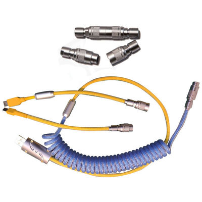 O cabo mecânico do teclado bobinou o conector da aviação YC8 que acopla o tipo-c relação de USB