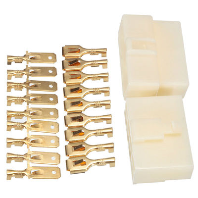 conectores elétricos de abrigo terminais do carro do friso de 6.3mm 1 Pin da maneira a um Pin de 8 maneiras