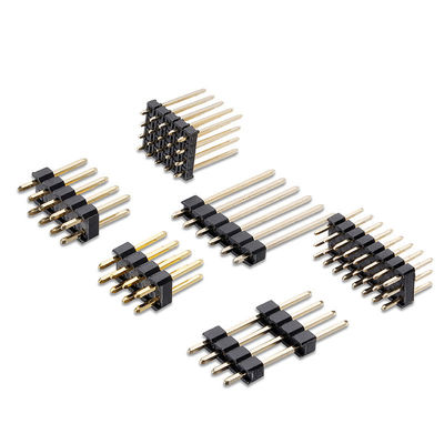 Do conector 2.54mm masculino do PWB SMT de Pin Header do ângulo do passo 1.27mm 2.0mm a única fileira tripla dupla personalizou