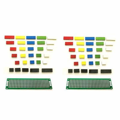 62pcs coloriu conectores retos da placa do PWB de Pin Header Female Socket da única fileira de 2.54mm