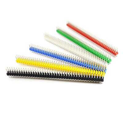 2x40P colorido 40Pin 2.54mm 0,1&quot; homem dobro reto Pin Header Strip da fileira