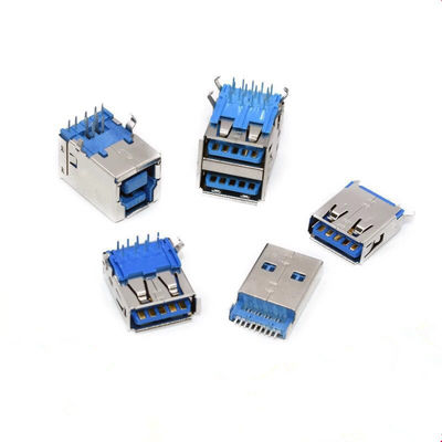 Único ou tipo portuário duplo conector fêmea de USB 3,0 da placa do PWB de Jack do soquete de A para o laptop do portátil