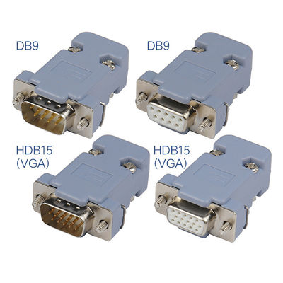 Conector de pino 15 D-secundário Hood Cover Backshell plástico de DB9 RS232 9 Pin Male Female DB15 VGA